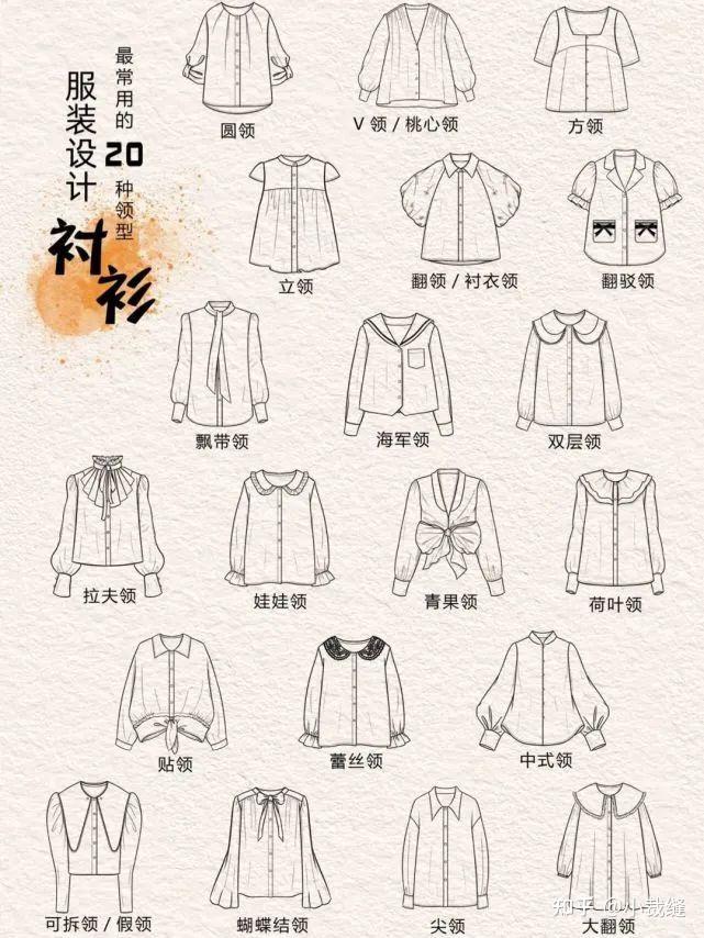 服装设计稿 | 最常用的版型基础款式图 - 知乎