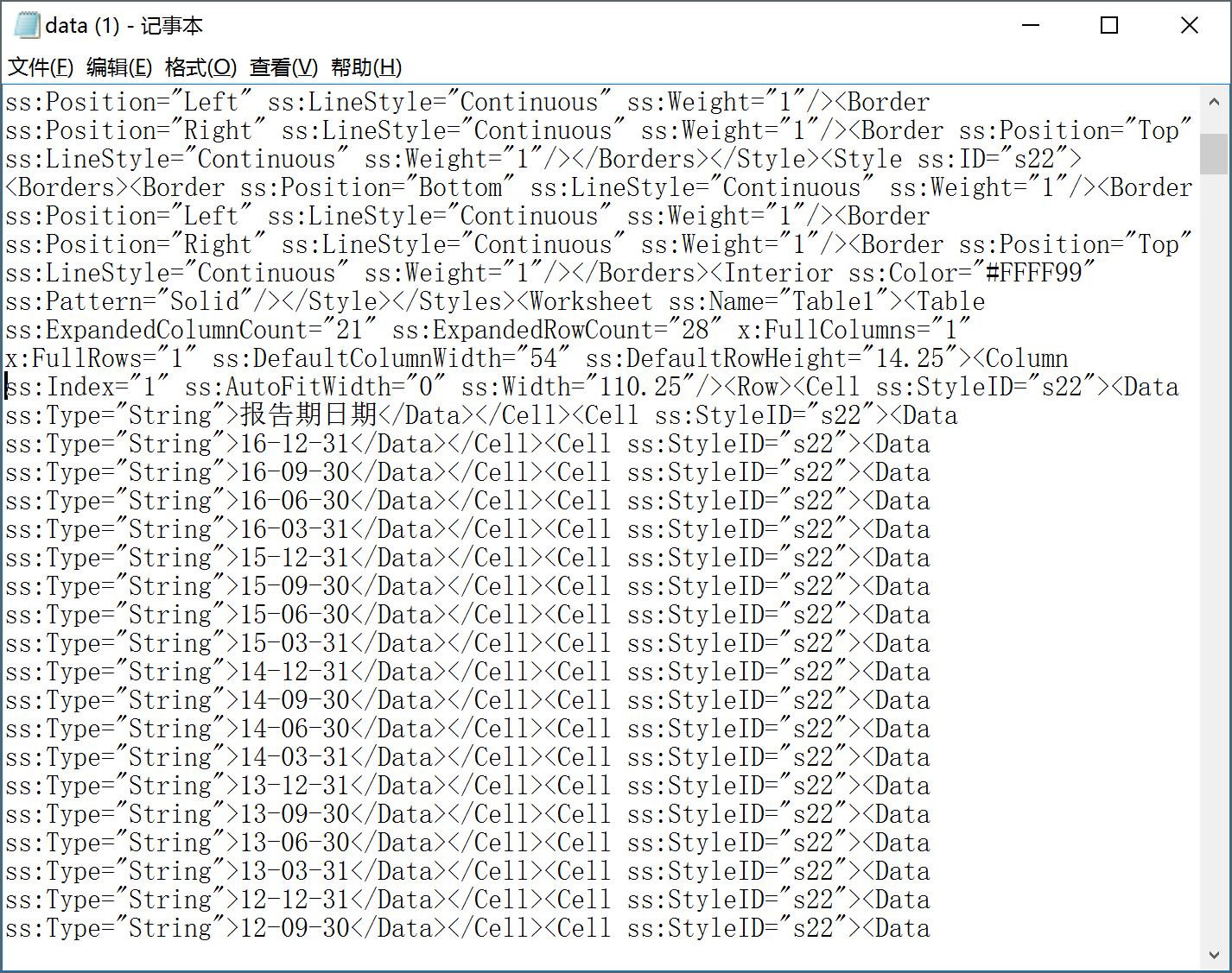 码从HTML表格\/EXCEL格式文本中取得有效数据