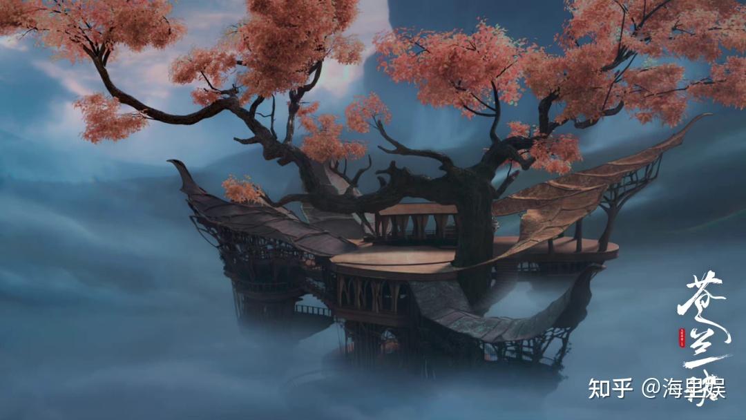 如图所示司命殿是一座与古树融为一体的古意盎然的建筑,内有花园,遍布