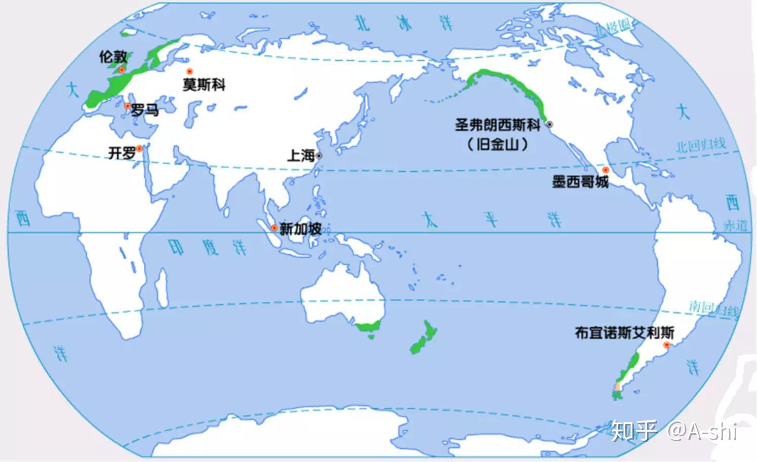 地中海氣候分佈圖▼溫帶氣候分佈圖▼熱帶沙漠氣候分佈圖▼熱帶季風