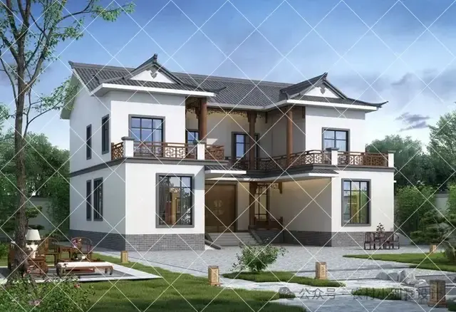 新款二层中式小院农村自建房,12套新中式古风二层农村自建房别墅 - 知乎
