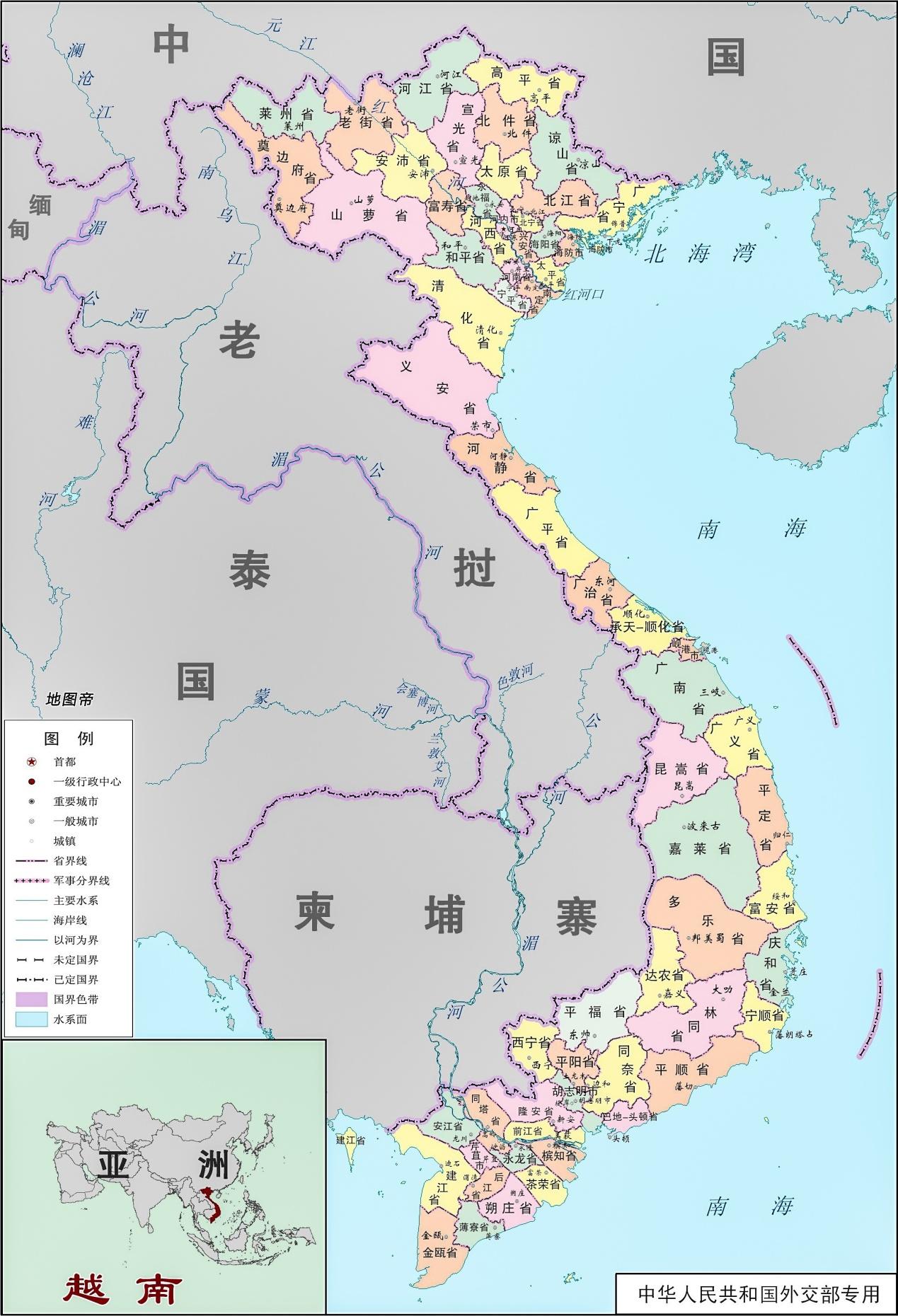 越南地图中文版高清图片