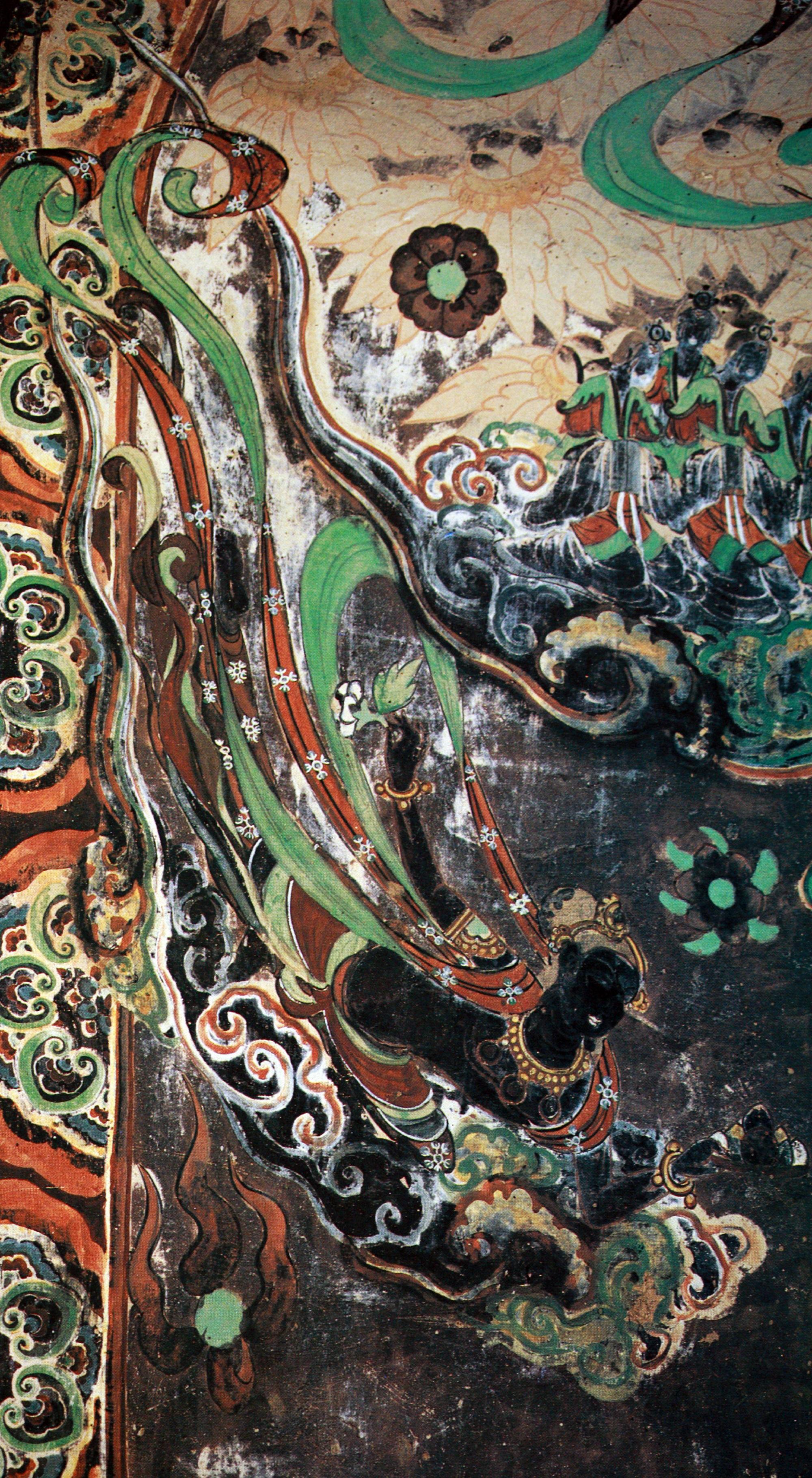 神游千年大美敦煌盛唐39窟涅盘卧佛与壁画佛母奔丧散花飞天翩若惊鸿46