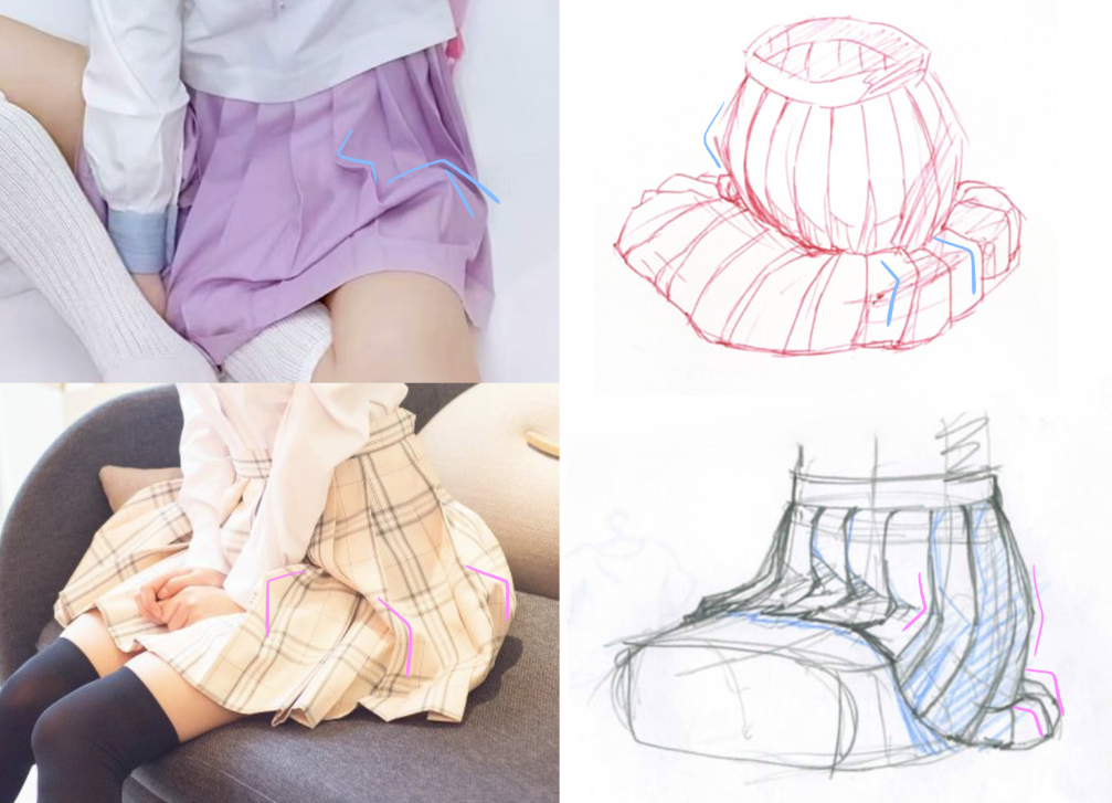 老司机教你画百褶裙揭秘动漫美少女的经典搭配