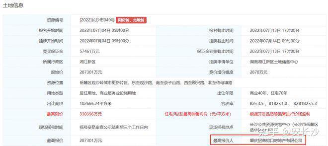 2022长沙第二批集中供地 招商蛇口底价28 7亿元摘得观沙岭商住地 知乎