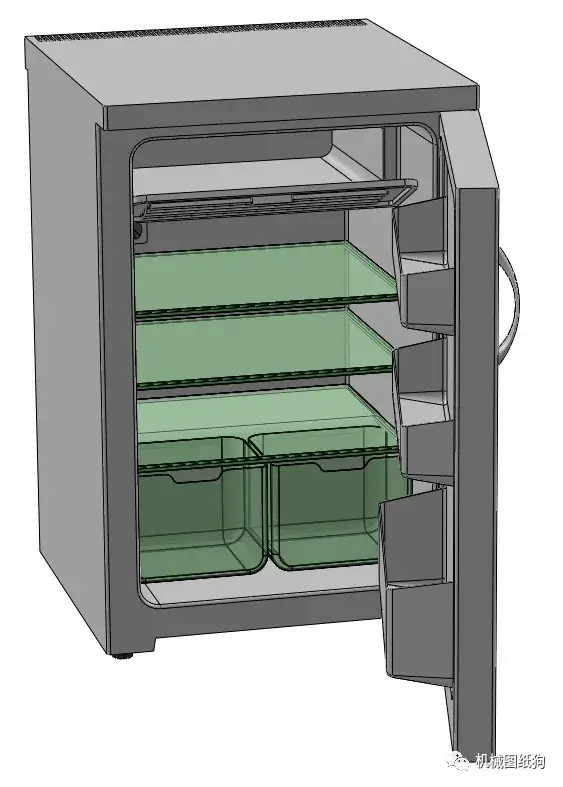生活艺术frigotable简易小冰箱模型3d图纸solidworks设计
