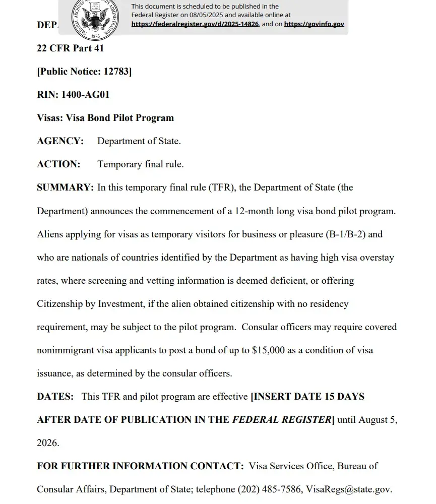 赴美旅游或要交15000美元保证金，8月20日起实行- 知乎