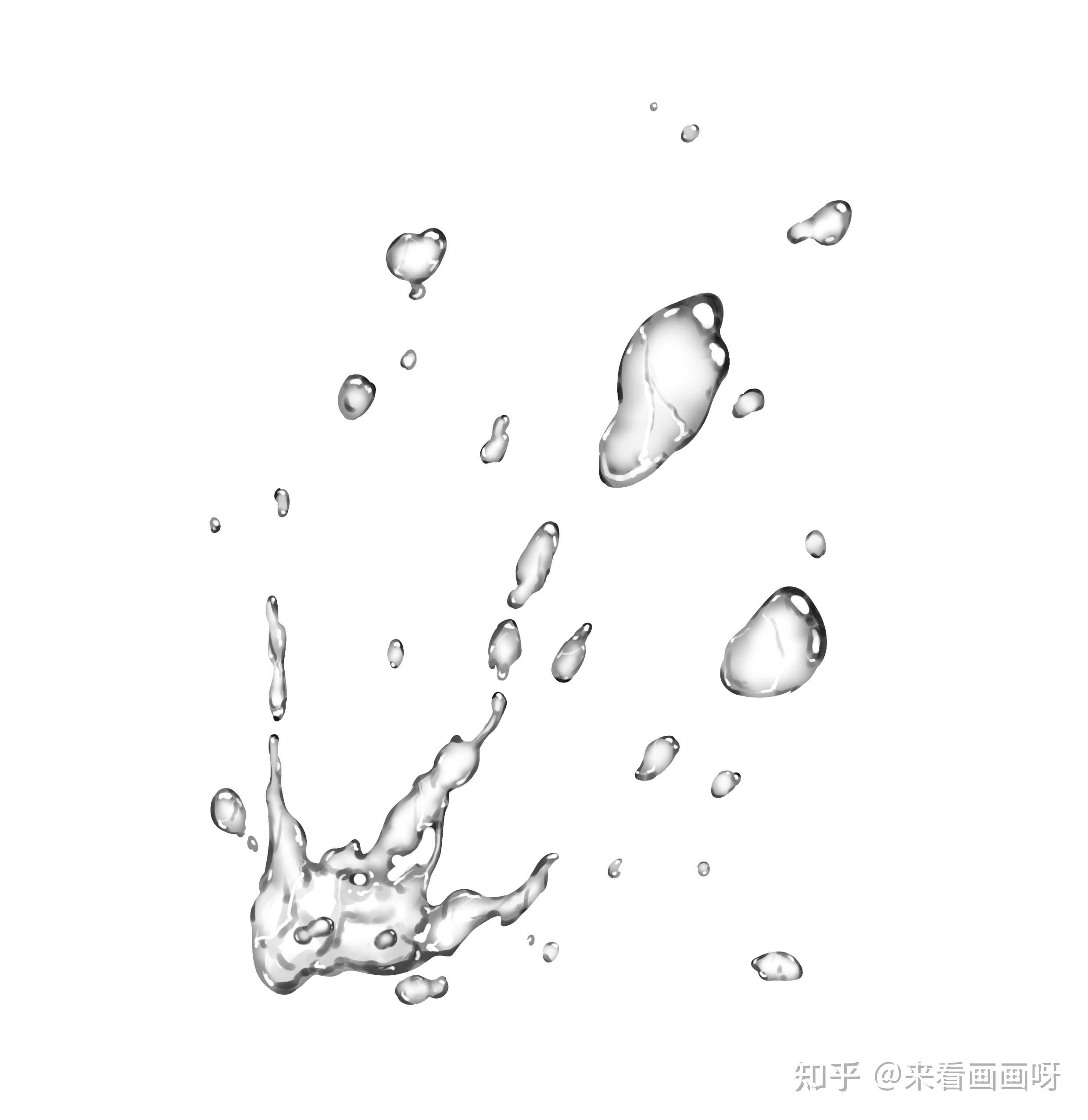 立体水珠的画法图片