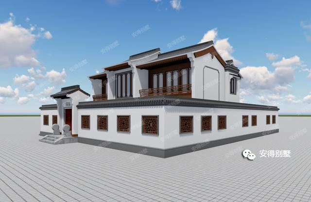 一字屋顶效果图如下:新中式的房子越来越受欢迎,如果有庭院的话,中式