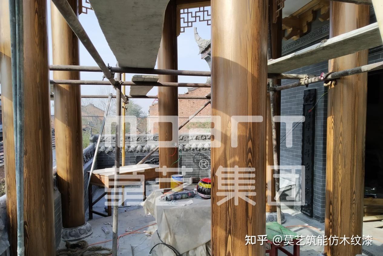 水泥圆柱上怎么做仿木纹漆？仿木纹漆在水泥圆柱上的施工步骤来了 - 知乎