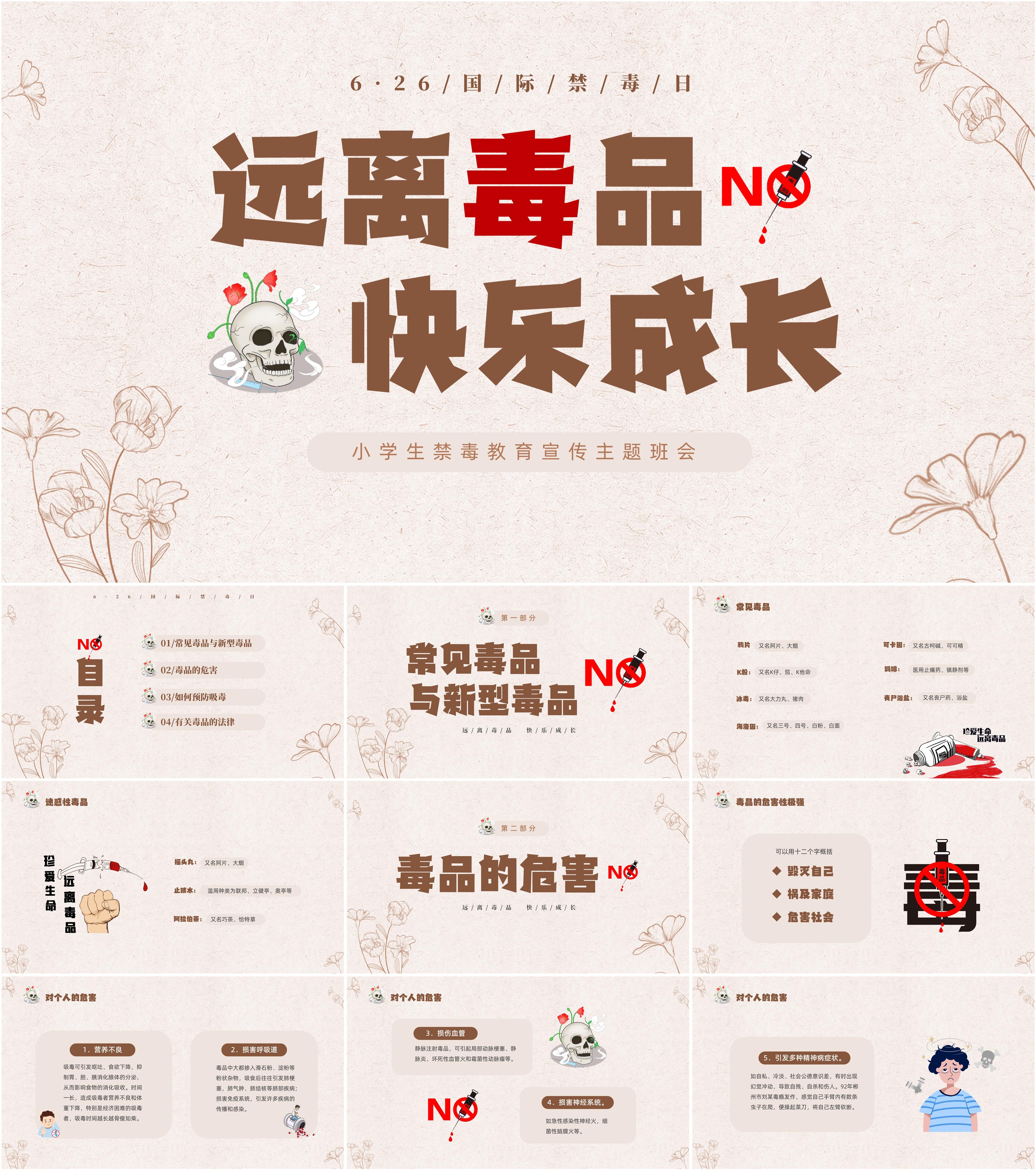 最新26套高质量全民禁毒宣传月&国际禁毒日&禁毒宣传教育ppt课件!