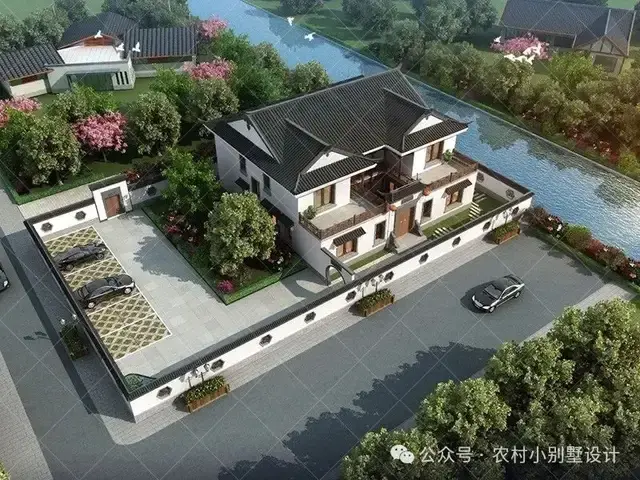 48款二层中式合院别墅,二层新中式四合院农村自建房别墅设计图 - 知乎