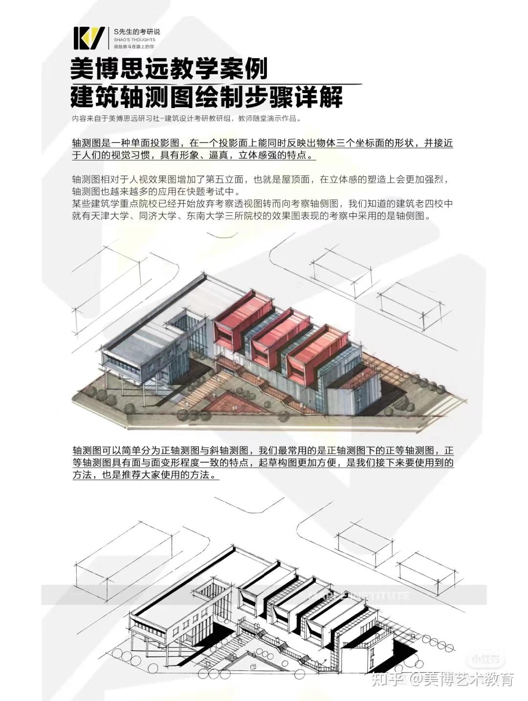 建筑快题中轴测图的绘制步骤说明 - 知乎