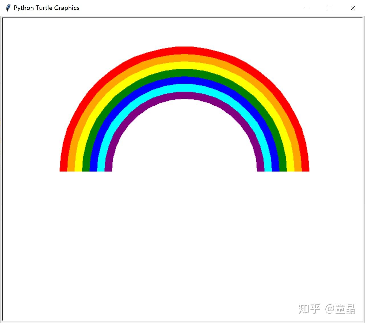 绘制彩虹 -《跟小海龟学python》案例代码