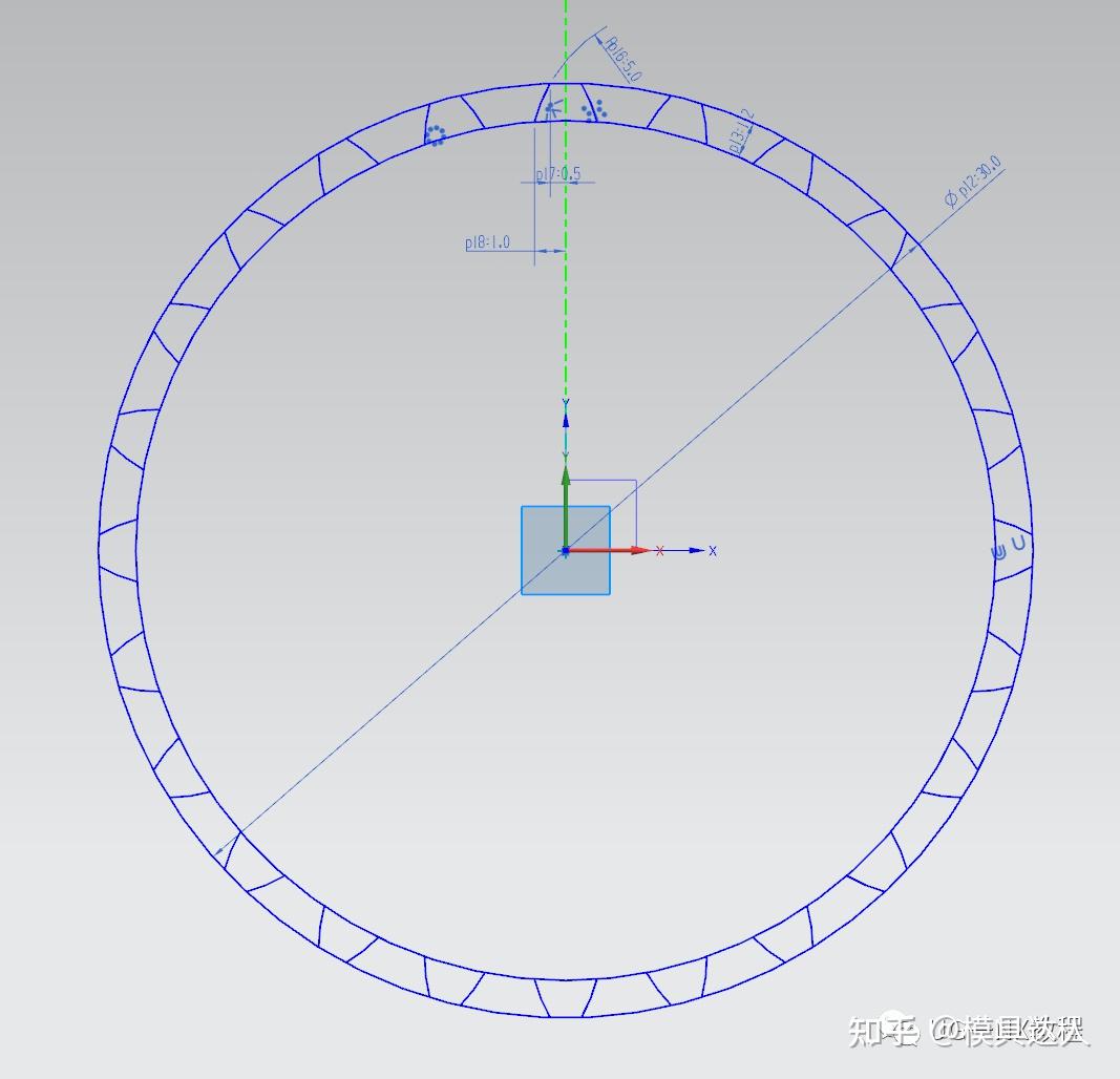 齒數24)2,第一步咱們先拉伸最外面的大圓,然後設置拔模角度15°3,給頂