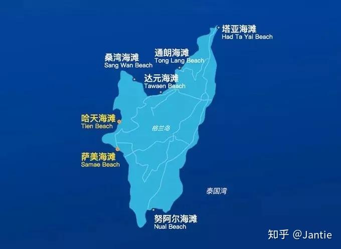 格兰岛kohlarn又称月光岛,金沙岛,珊瑚岛,距离芭提雅海岸约7