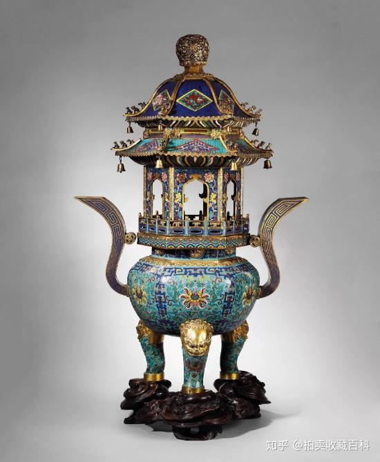 古銅鏨刻彫 塗金心経紋鉢式香炉 清代 大清