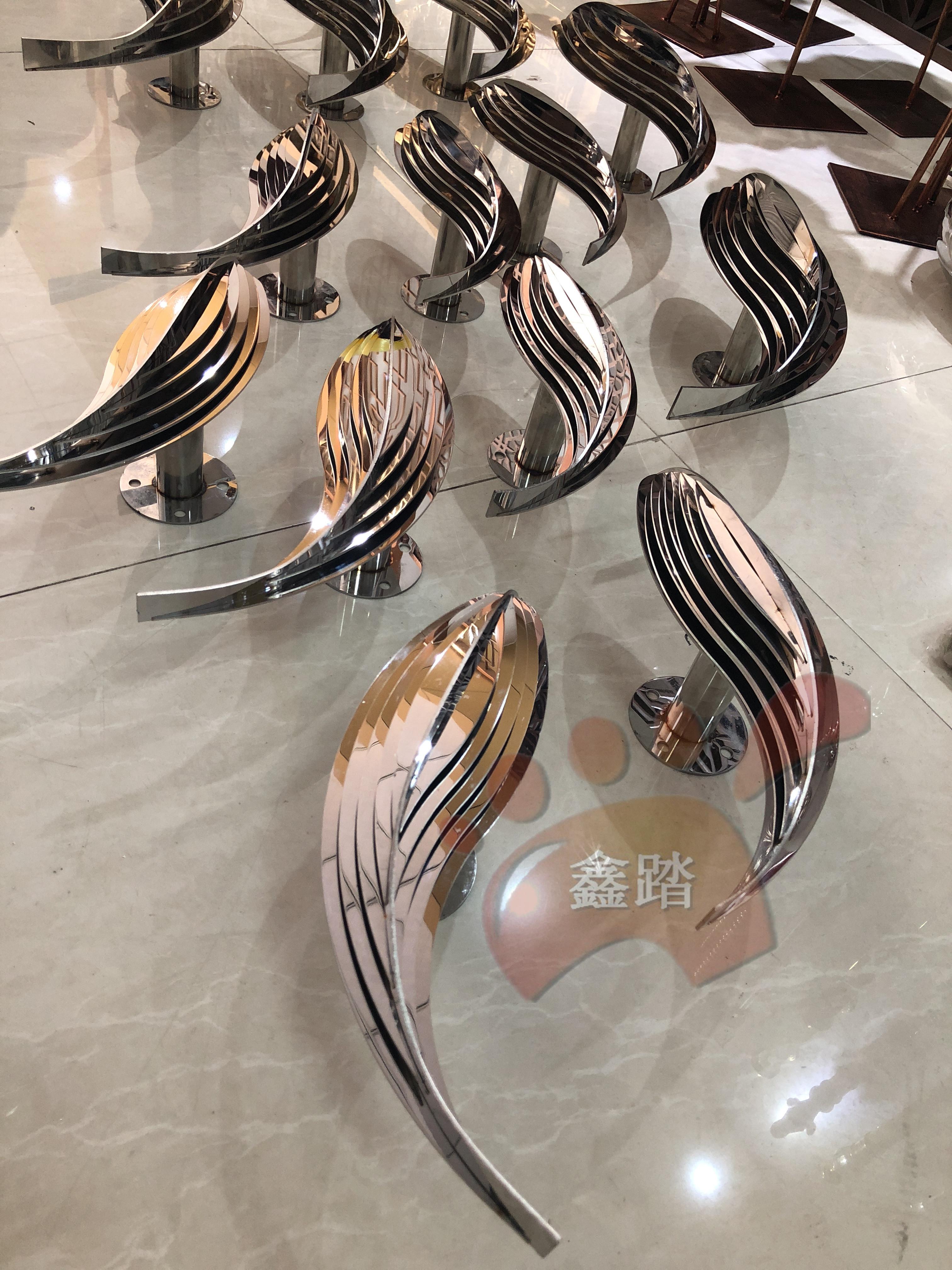 抽象不锈钢鱼雕塑多层鱼立体鱼抽象鱼