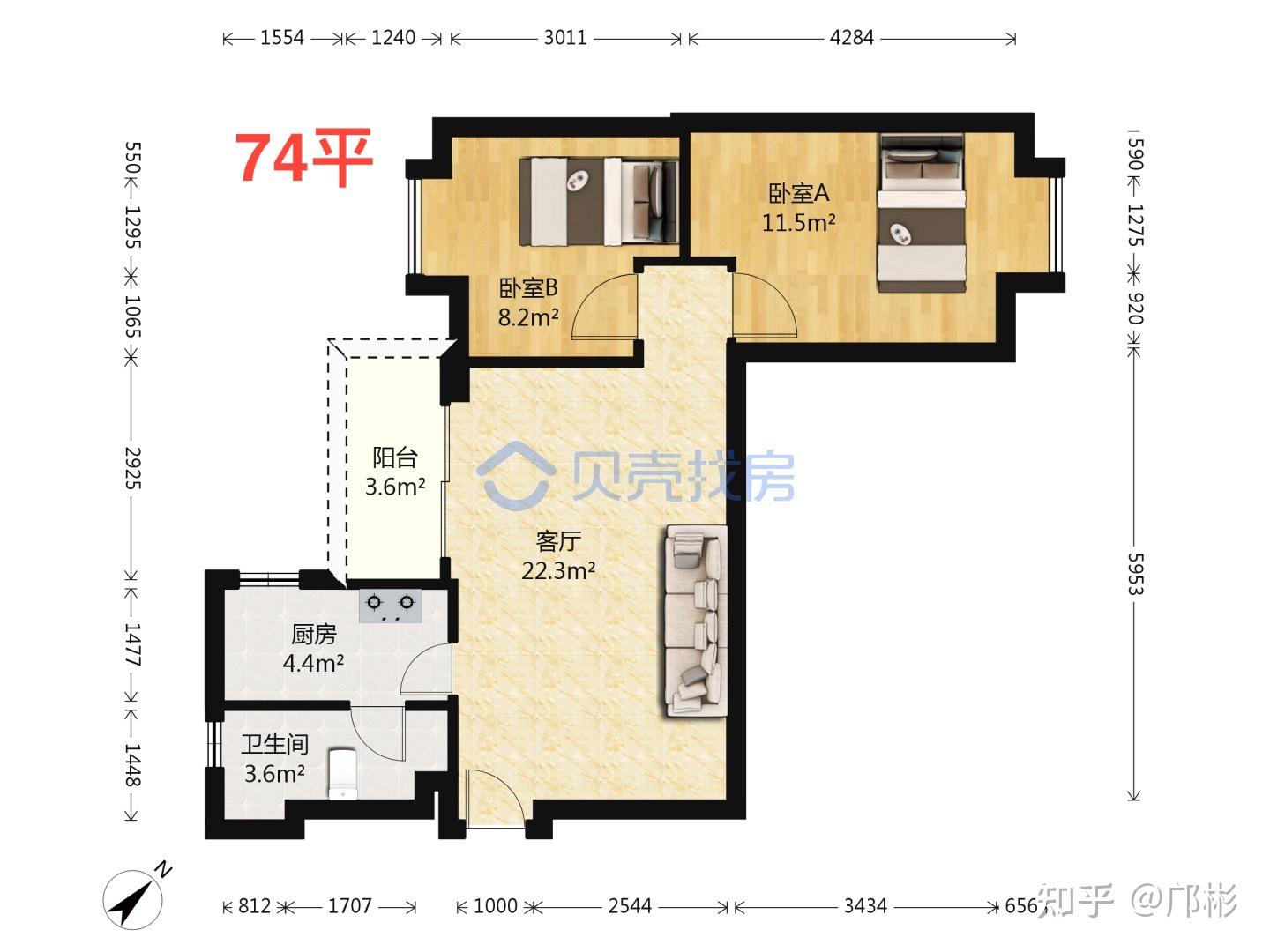 朗晴居二期a栋户型图图片