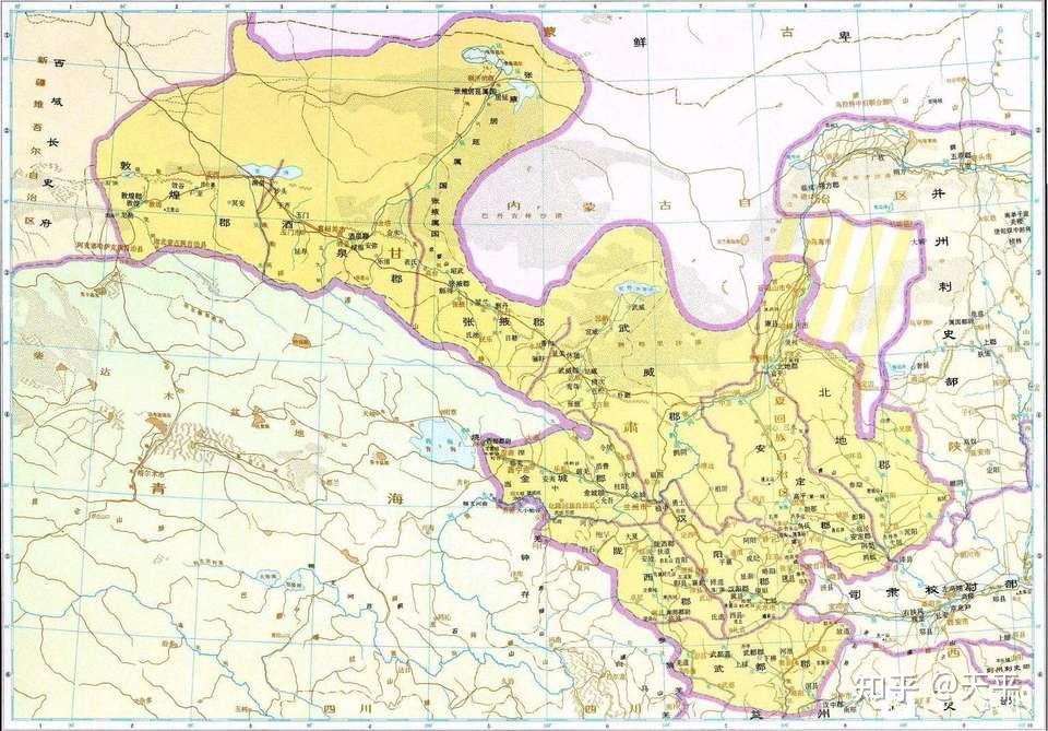 下图:武威为治所时期的凉州地图下图:秦州及雍州地图