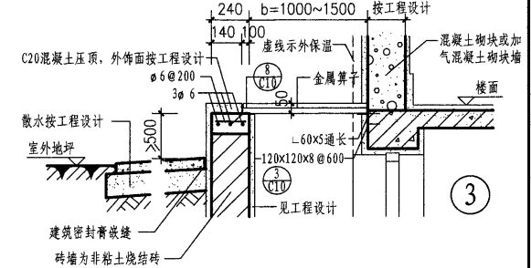 专题07j306c5钢筋混凝土金属箅子板窗井顶部详图