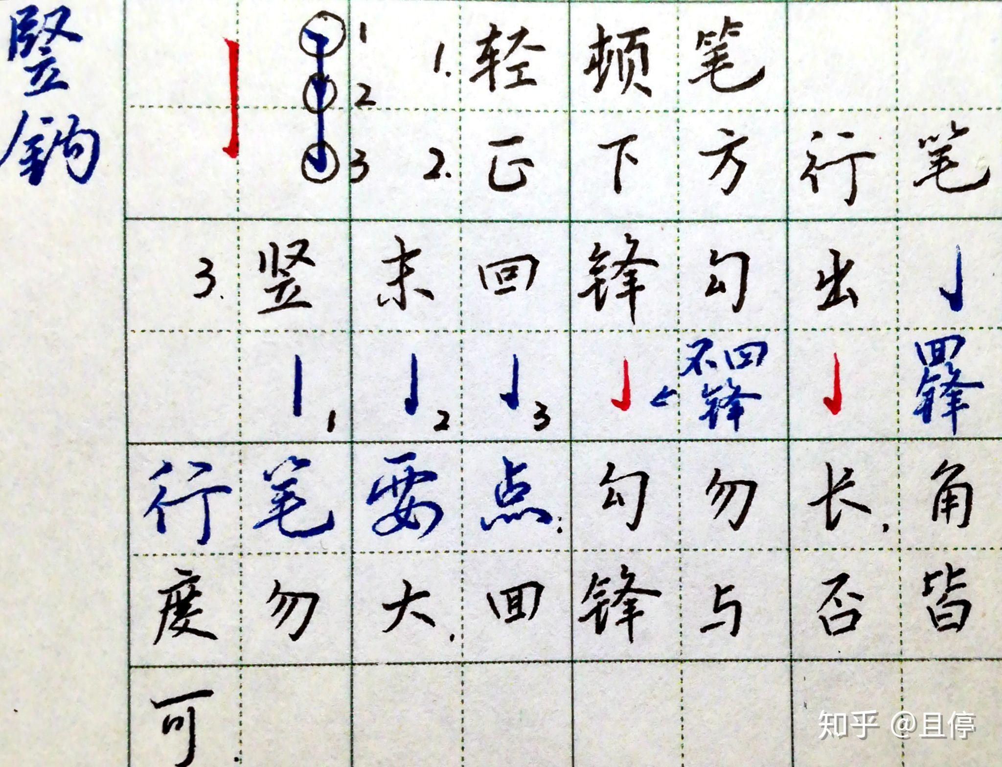从0开始写硬笔(八) 横钩、竖钩 - 知乎