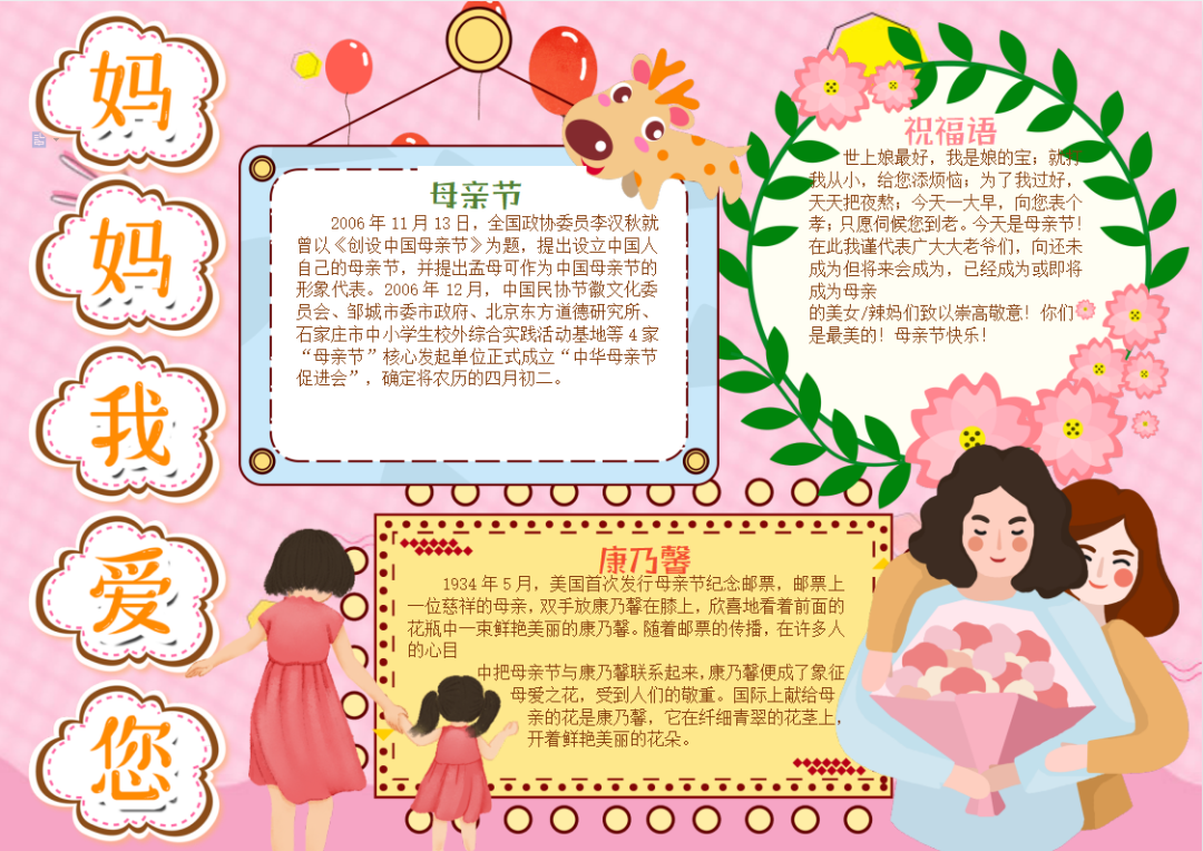 母亲节手抄报+素材大全,快为孩子收藏!(超级温馨的母亲节手抄报教程来了,送给可爱的妈妈们)