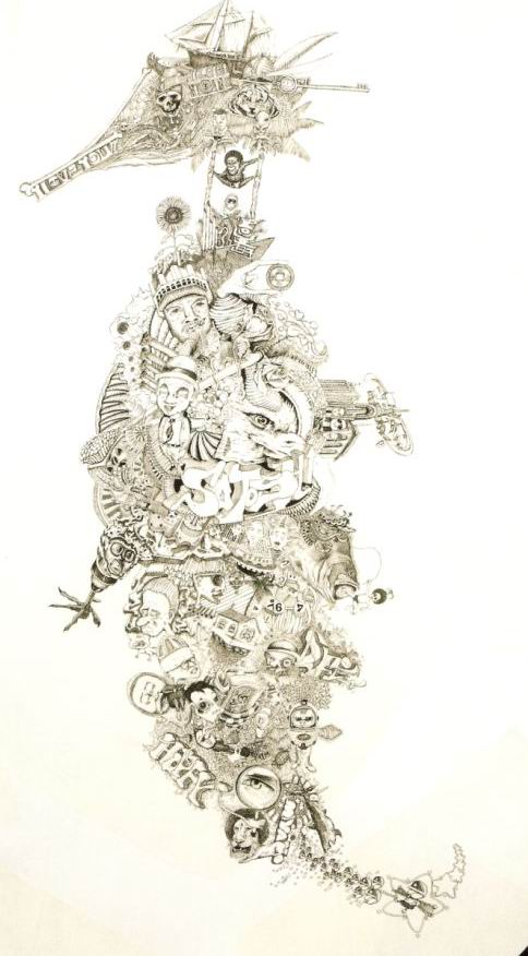 日本演艺圈中画画好的人还真不少,大野智不仅写得一手好字,画的画也分