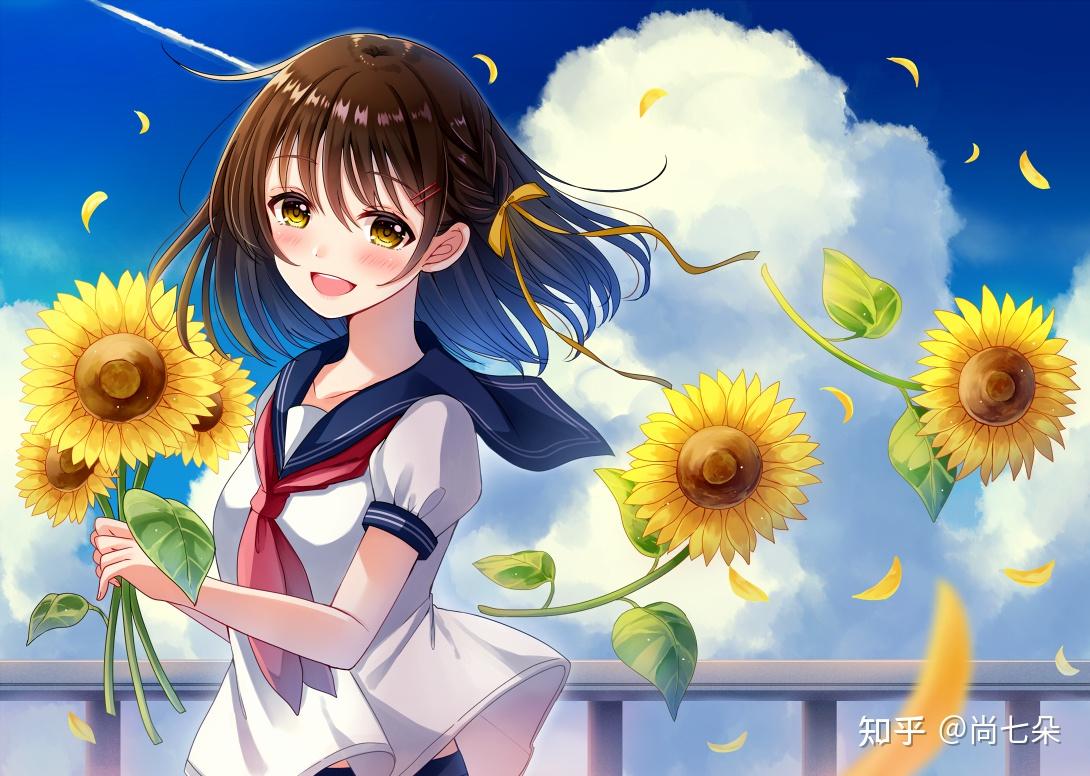 水手服女孩二次元漫画插画人物图片保存第四组