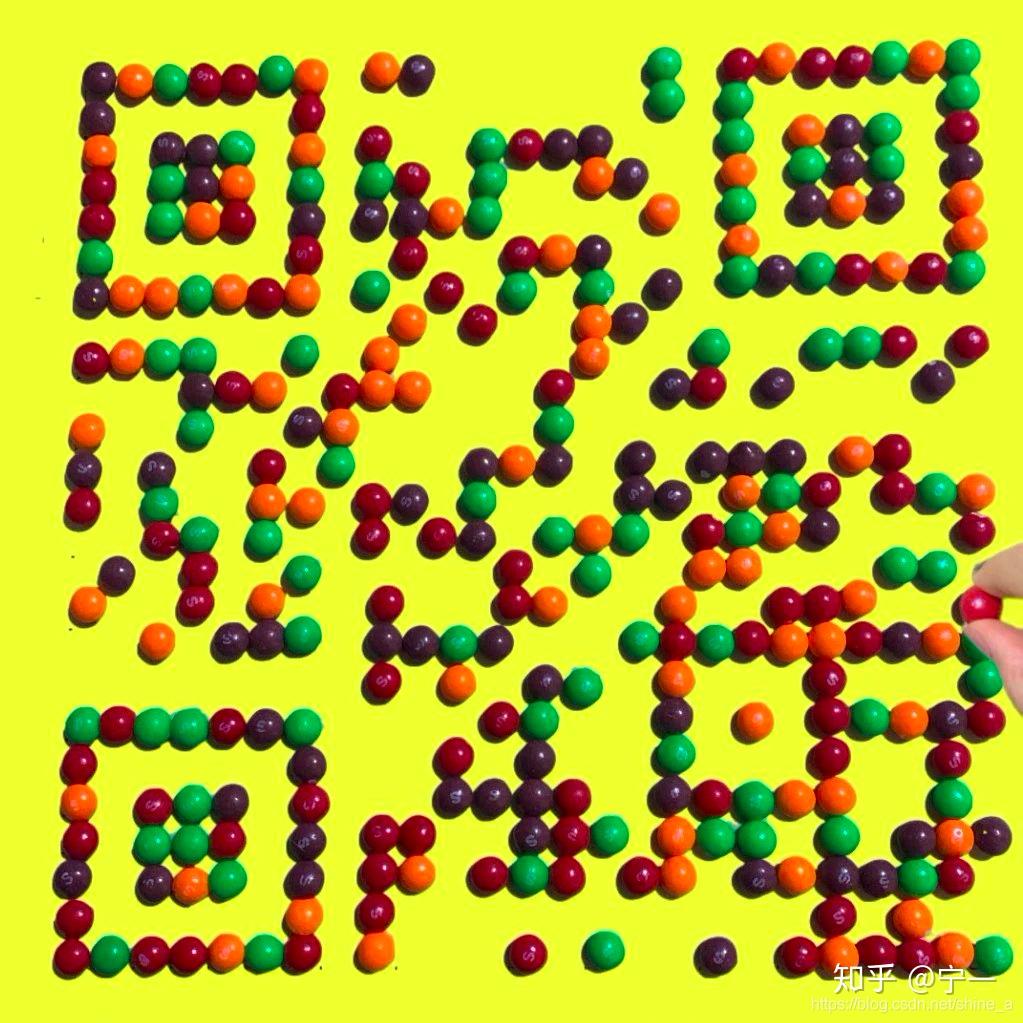 彩虹糖摆成的二维码也能扫