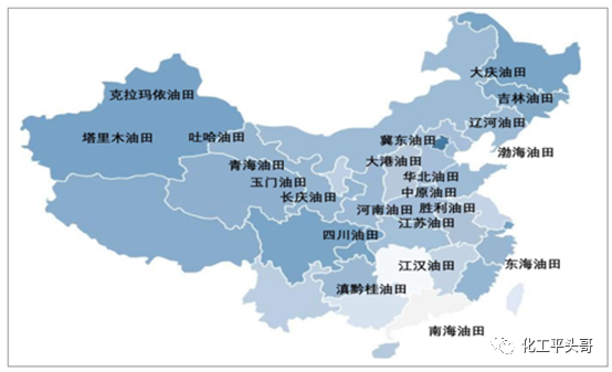 图1:中国主要油田分布图从我国50年代第一座自主炼油厂投产开始,中国