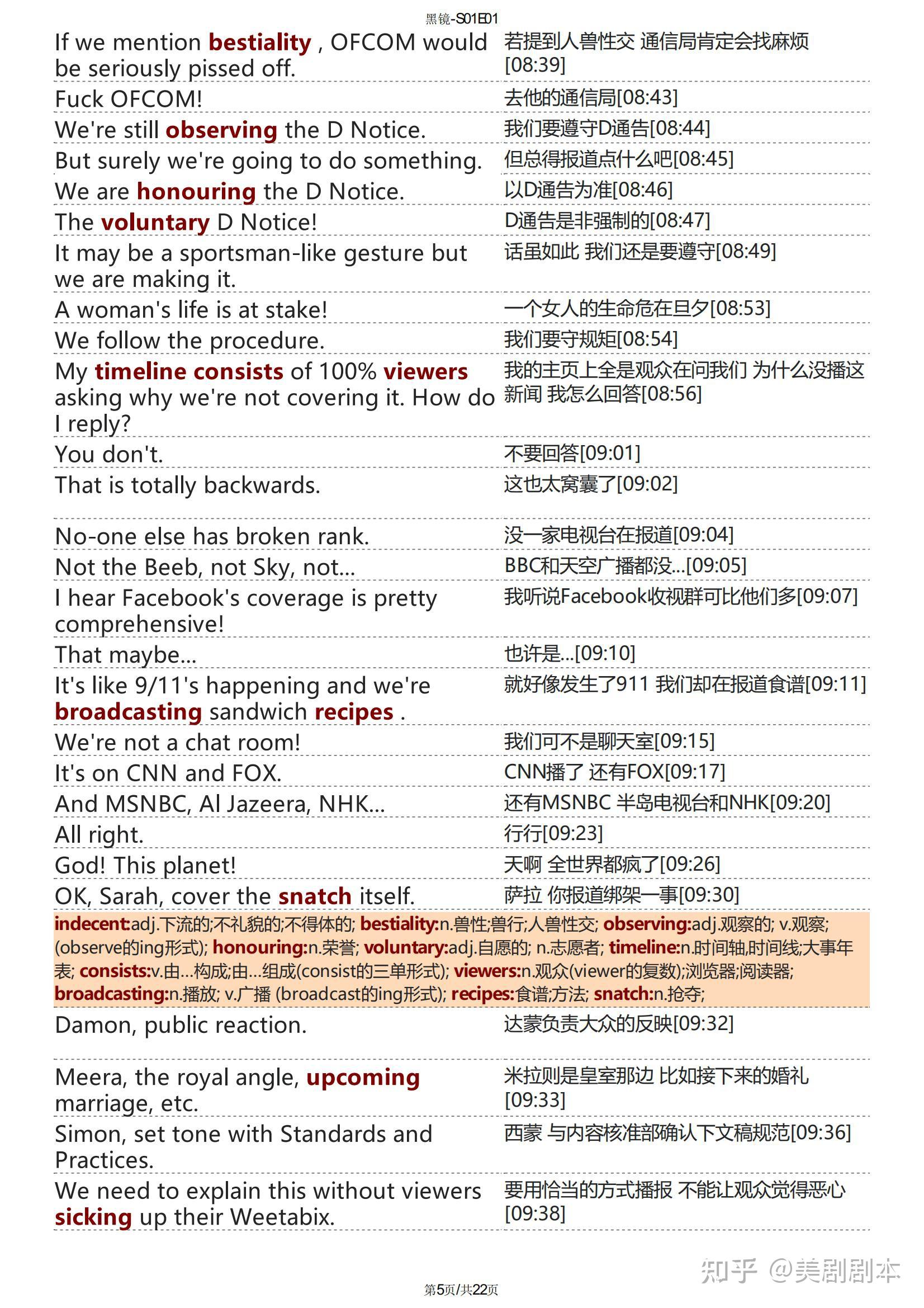 黑镜台词剧本pdf英剧blackmirror英剧剧本中英双语左右对照台词本音频