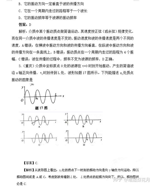 备战2020年高考物理历年真题机械振动机械波吃透物理不下98