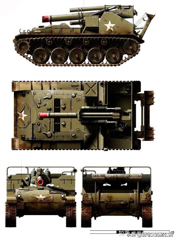 自行火炮m43又是赶上二战末班车,是m12的重型火炮版本,主要应用于朝鲜