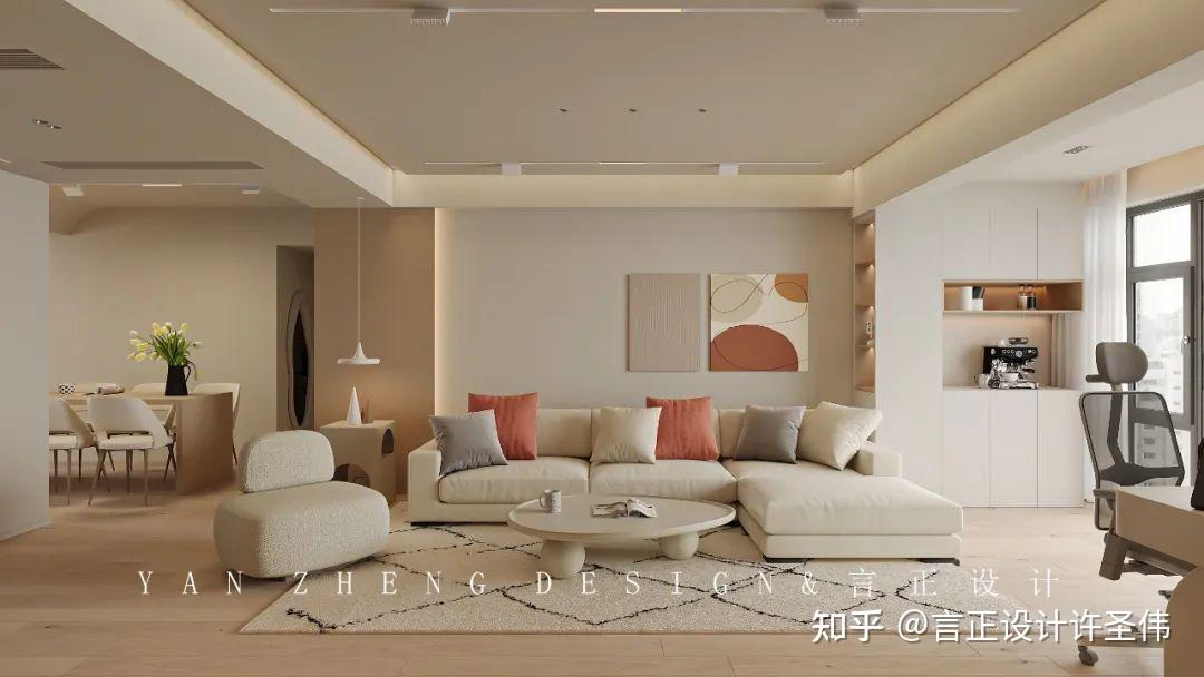 【重庆知名室内设计公司衡量方式之作品推荐】言正新作|现代奶油风太难不爱舒适&颜值并存 - 知乎