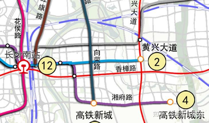 長沙地鐵網修最新方案二號線四號線向東延伸將會經過這些地段