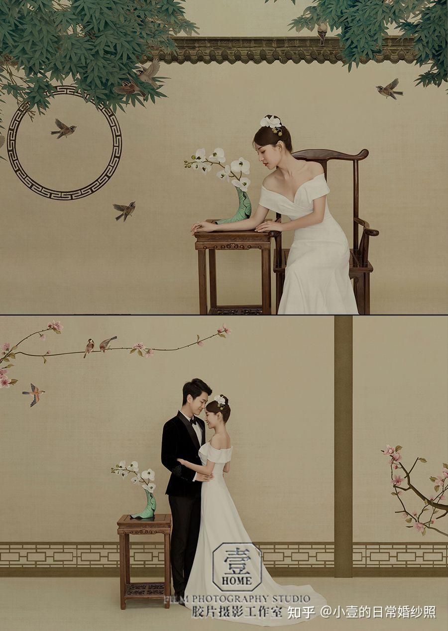 画中人心上人枕边人工笔画婚纱照