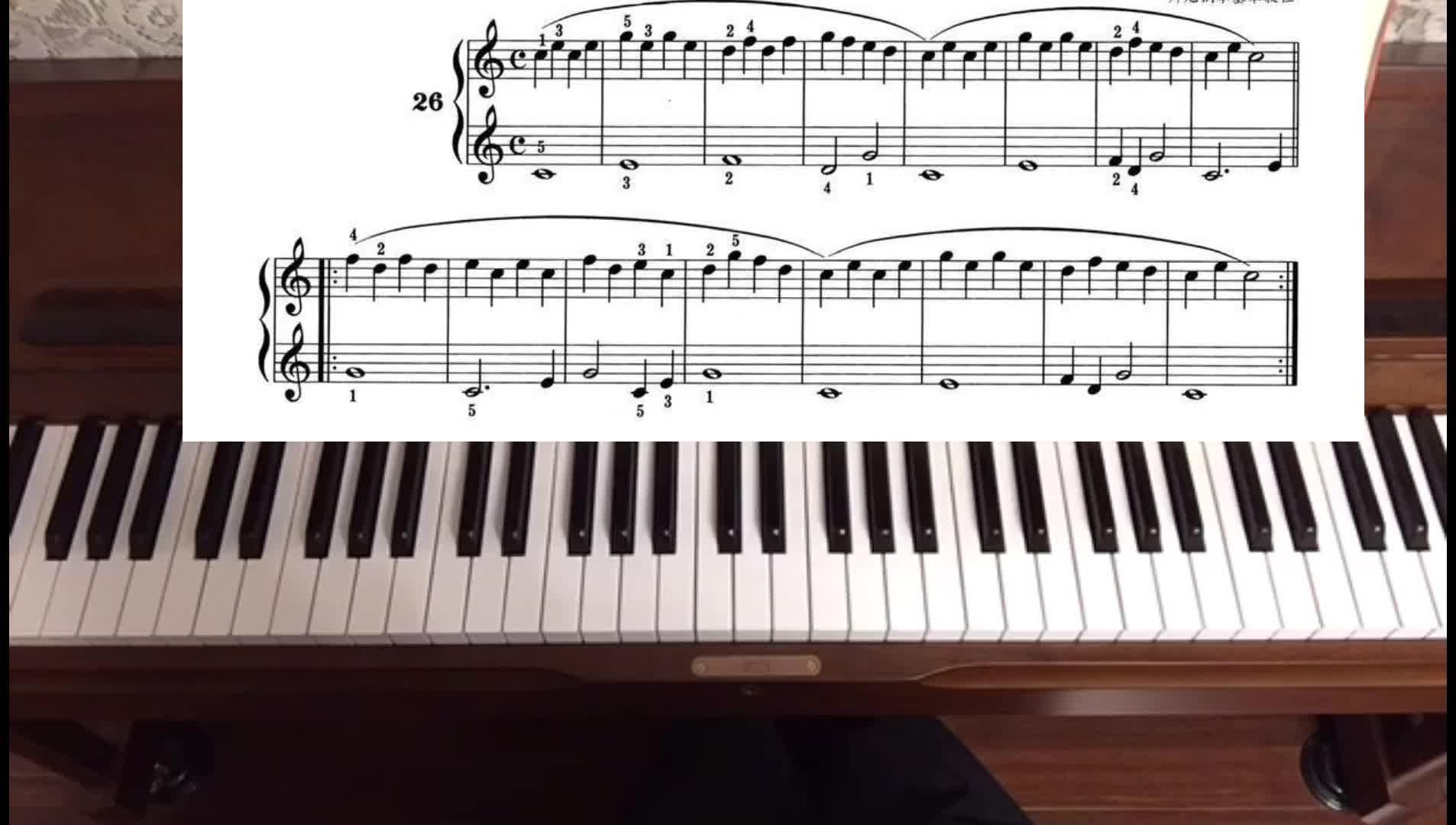 60后学钢琴拜厄第48首录给初学的琴友参考看清指法慢弹