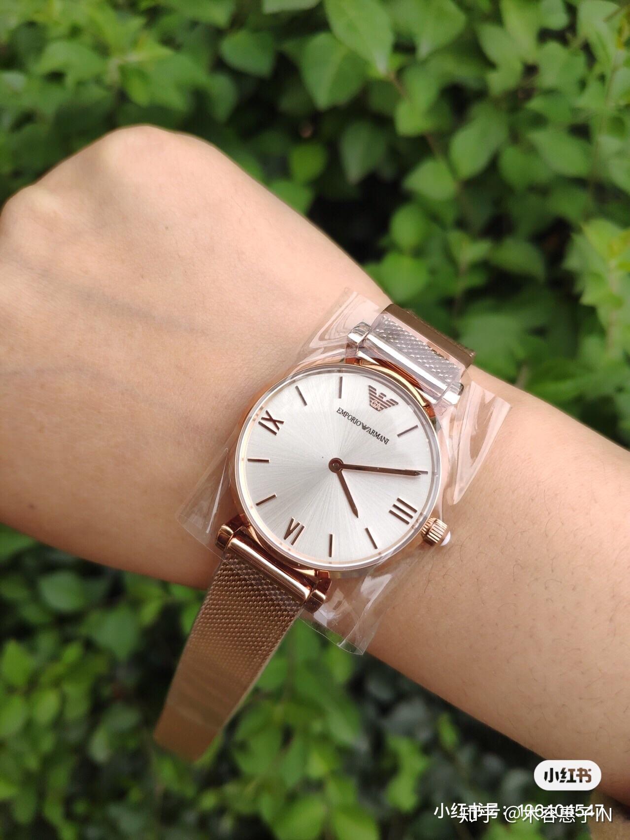 阿玛尼小金表玫瑰金ar1956手表