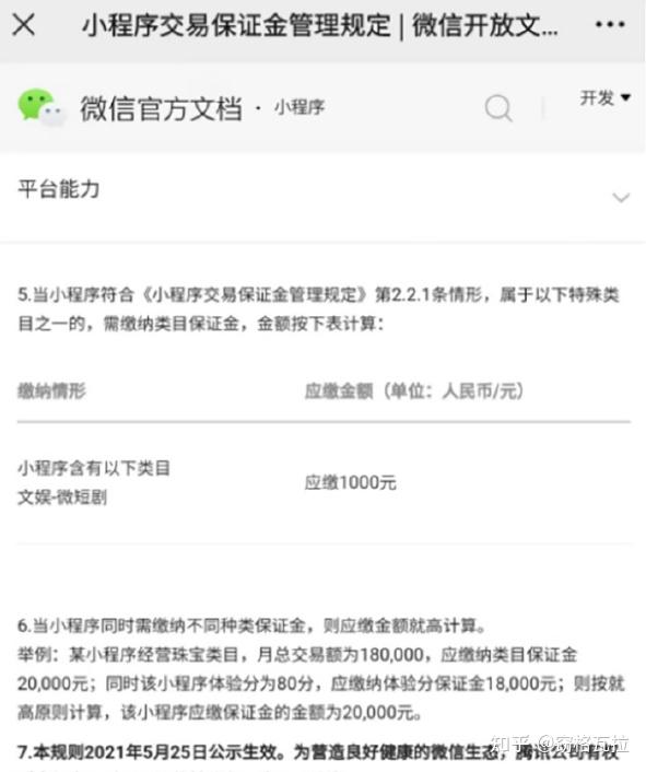 微信公众平台突然宣布小程序将开始收费，从业者需缴纳保证金 - 知乎