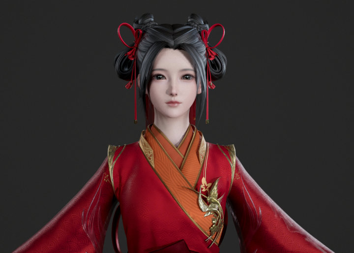 3d模型欣赏:武侠风美女