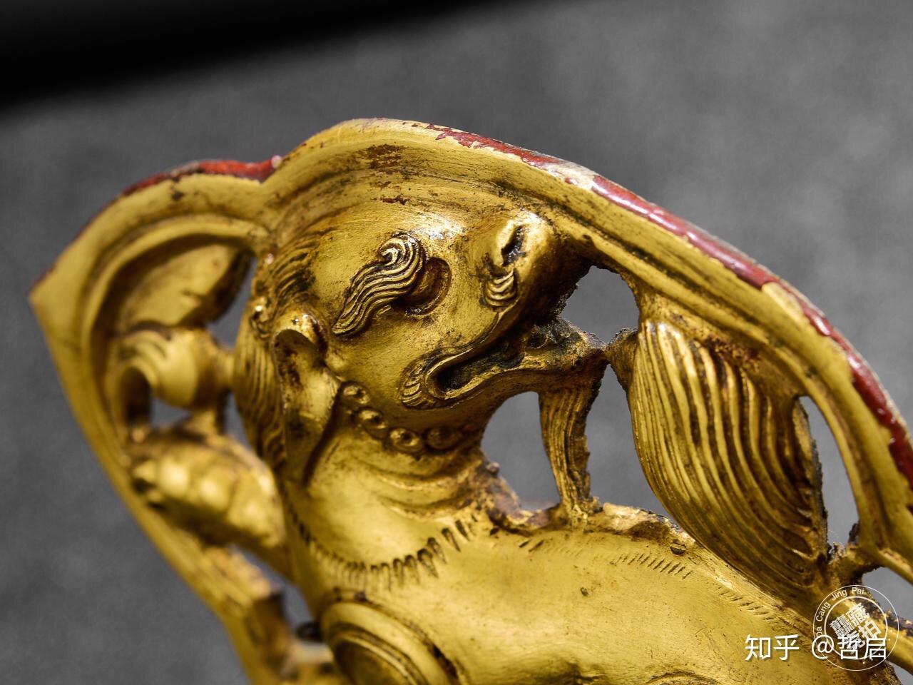 品藏西藏铜鎏金雪狮