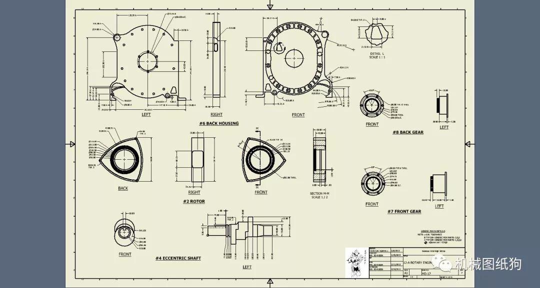 发动机电机12a转子发动机图纸inventor设计汪克尔引擎