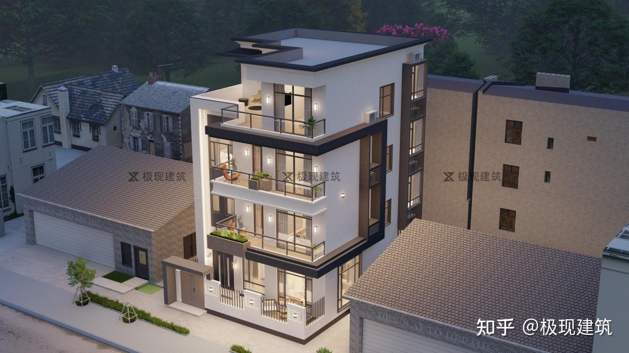 浙江台州丨占地95平四层现代风格自建房 - 知乎