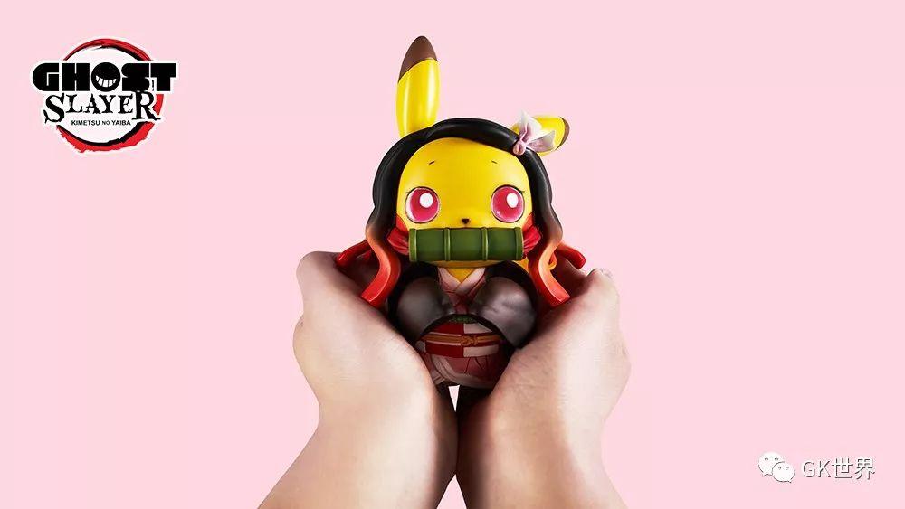 皮卡丘cos鬼灭之刃祢豆子好想领养一只回家