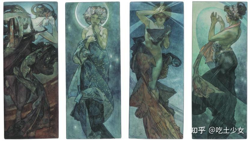 《月亮与星辰》穆夏的作品充满希望与爱意,给人平静与安宁,他优秀的