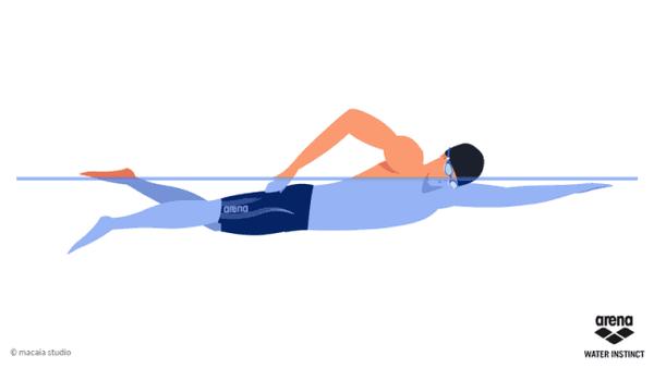 学习以外，也要注意多运动哦！（游泳动作动态图示）