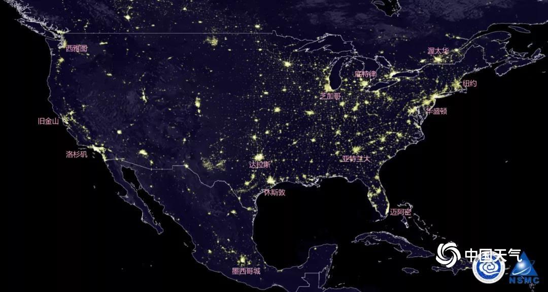 风云三号黎明星新年全球城市灯光秀