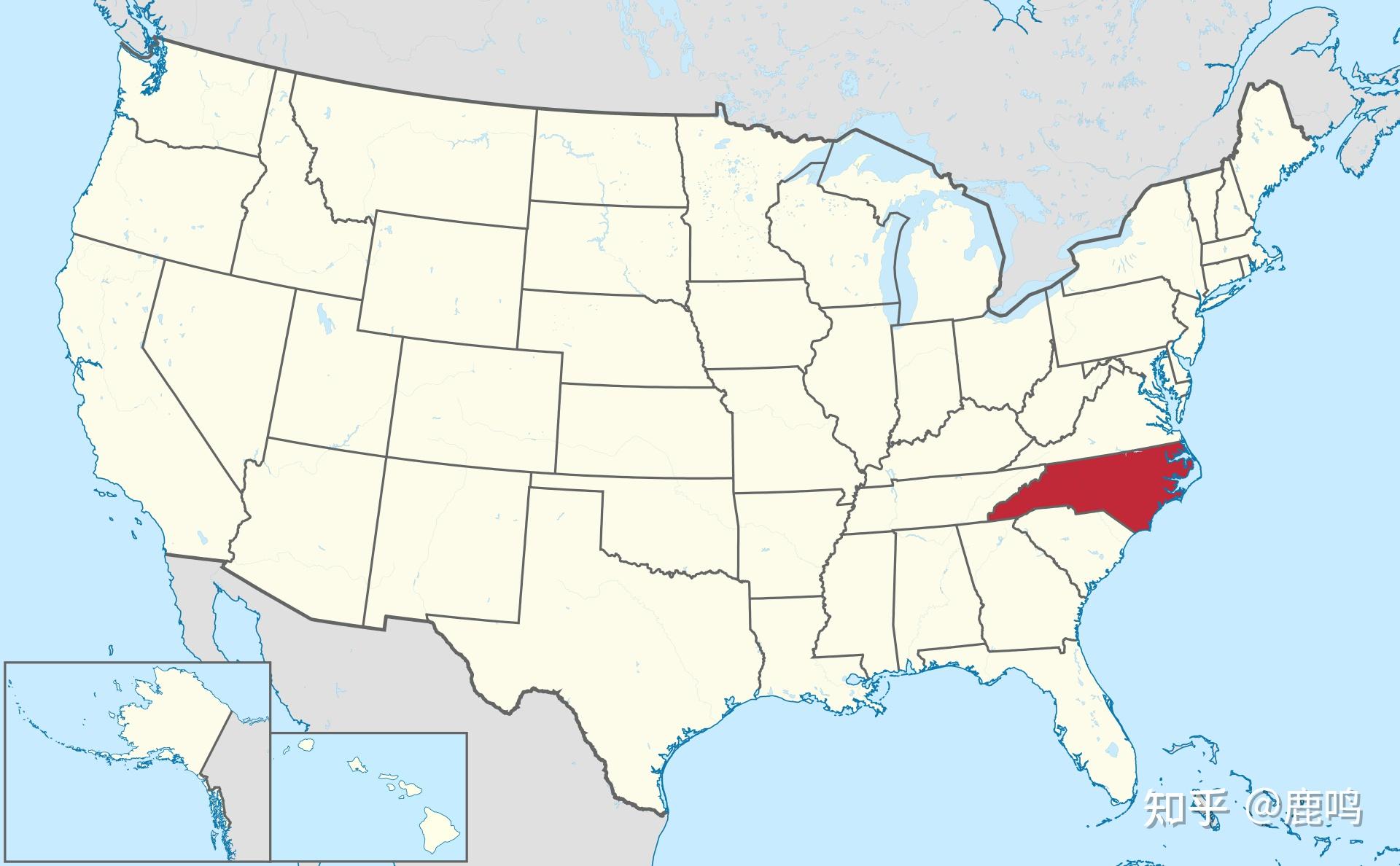北卡地图位置图片