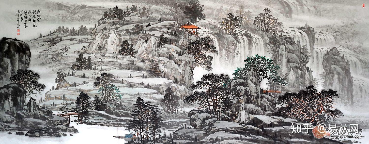 寄情山水感受当代画家林德坤笔下的写意山水画作品